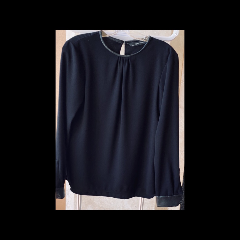 Zara black long sleeve blouse